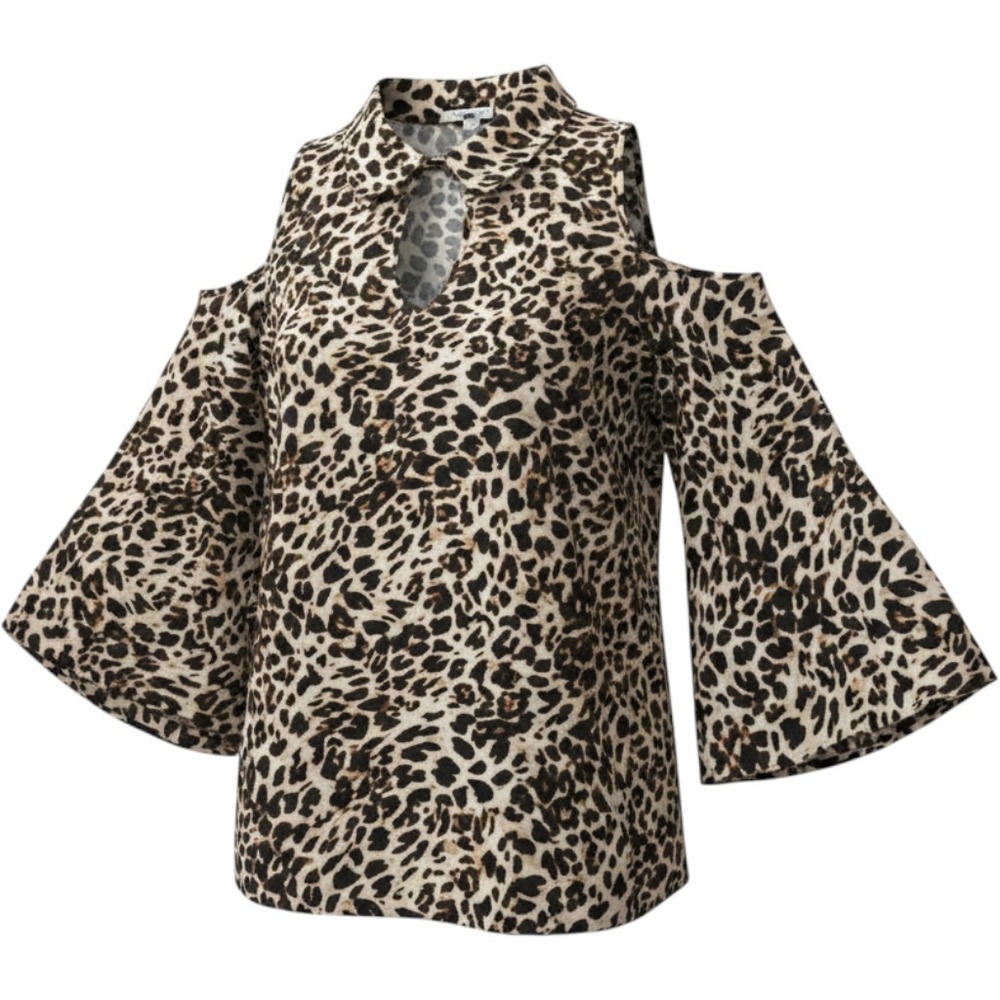 Show Me Your MUMU Top Animal Print Cold Shoulder BOO TUNIC XS NWT $136